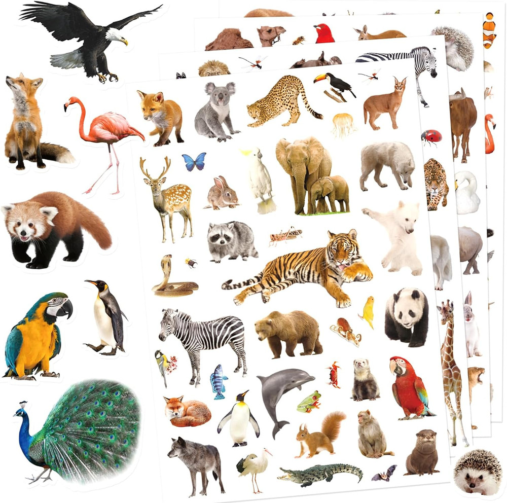 Wild Animals Stickers 750 Count Jungle Safari Woodland Zoo Creatures