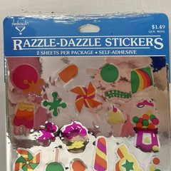 Vntg Hallmark Stickers Mirror Razzle Dazzle Summer Icons New 1984 Popsicles Gum