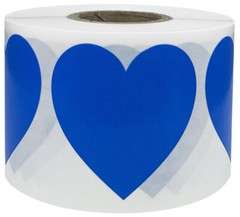 Heart Stickers | 1.5″ Inch Wide – 500 Pack | Pick One Color