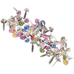 50Pcs Pearl Snap Fasteners Mini Round Metal Brads for Scrapbooking DIY Crafts