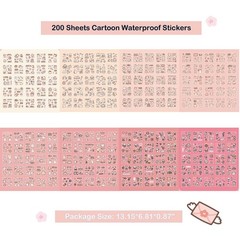 Vinyl Stickers 200PCS Waterproof Cute Cartoon Sticker Set