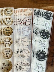 200pcs Cute Thank You Stickers 1” Small Business for Decorate Envelopes Sealing