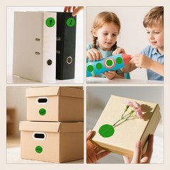 1.5 Inches Green Circle Stickers Roll 1000 PCS, Self-Adhesive Vinyl Round Col…