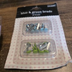 Colorbok Blue & Green Brads 20 Brads Jo-Ann Scrap Essentials Alphabet Brads 67