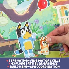 Bluey Sticker Playset – 2 Scenes & 35+ Reusable Puffy Stickers for Kids