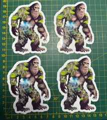 Vinyl Sticker Waterproof BIGFOOT YOWIE FOREST BUSHWALKING LEGEND GIFT X4
