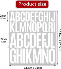 Letter Stickers 24 Sheets 2+3 Inch Alphabet Stickers Vinyl Stick White Self Adhe