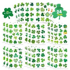 OTAITY 309 PCS St. Patrick’s Day Stickers – 24 Sheets Lucky Shamrock Green Vi…