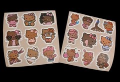 2 New Cute Sheets Of 2″ Sanrio Brown Hello Kitty Stickers (C)