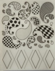 DARK BROWN PAISLEY Rub-On Transfers(4”x 5”)Shapes •Scrapbook•Memory•Card Making