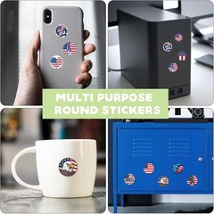 American Flag 4th of July Dot Stickers Roll500 x 2 pcs,1 in | Patriotic Flag…