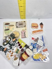 4 pagesKawaii Japan Cafe Puffy Pvc Sticker Sheet Scrapbooking, Diaries, Collect