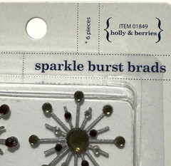 Karen Foster Sparkle Burst Brads Holly Berries 01849 Scrapbook Lot of 2 NEW READ