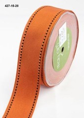 MAY ARTS RIBBONS~GROSGRAIN STITCHED EDGE~ORANGE & BLACK~1 & 1/2″ WIDE~SOLD BTY!