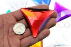 68mm Red Ruby H103 Huge Self Adhesive Triangle Jewels – 1 Piece