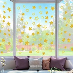 Gold Glitter Foam Star Stickers Self Adhesive Small Large Shape Stickers