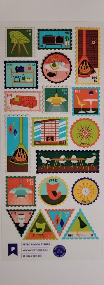 Pipstickers «Retro Revival Stamps» Sticker Sheet