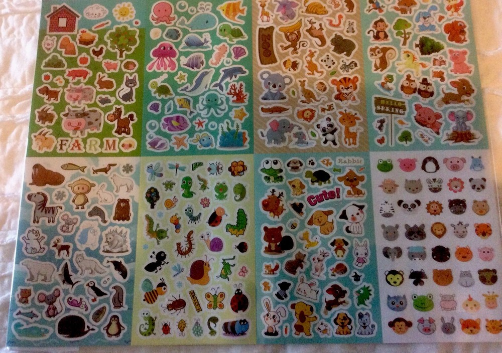 Stickers Animals 1000 Stickers, New, 3 Pages