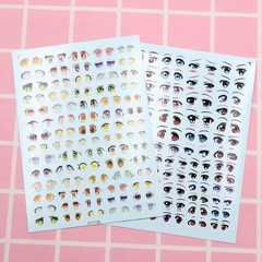 5 Sheet of Stickers Eyes Water Decals DIY Cartoon Eyes Stickers Anime Figurine