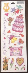 Miss Elizabeth’s 2 Sided Stickers 12×4 Romance. Wedding. Scrapbook Crafts Cards