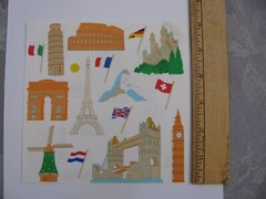 Mrs. Grossman’s Stickers EUROPEAN LANDMARKS 1 Sheet 6″ X 6″ NEW a