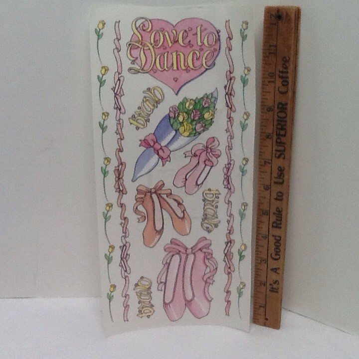 12″ Love To Dance Recital Ballet STICKERS SCRAPBOOKING STICKER PARADE