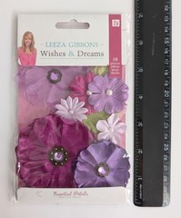 Prima Marketing Leeza Gibbons Wishful Thinking Purple Paper & Fabric Flowers