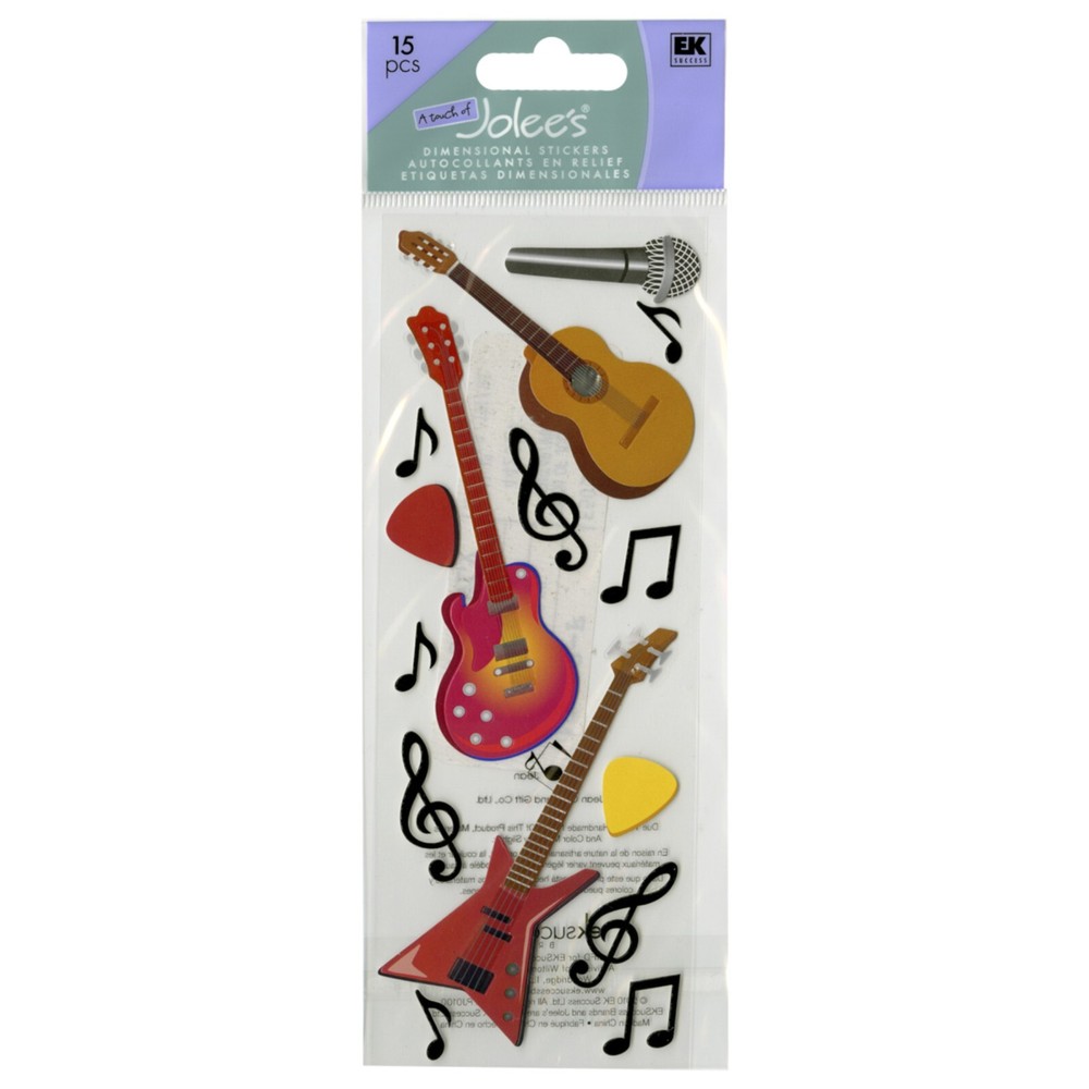 Guitar Acoustic Folk Rock Electric Music Notes Microphone Play Jolee’s Stickers