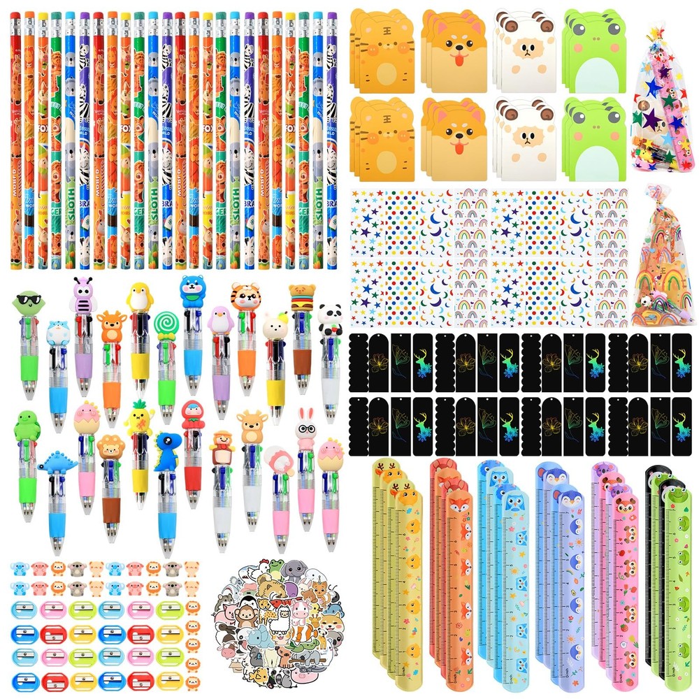 24 PCS Birthday Goodie Bags Stationery Pack Multicolor Pen Notebook Eraser