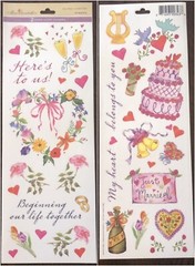 Miss Elizabeth’s 2 Sided Stickers 12×4 Romance. Wedding. Scrapbook Crafts Cards
