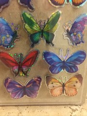 Crafters Square Bright multi color 3-D butterfly stickers