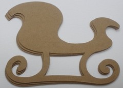 (3) SLEIGH – Vintage Christmas Bare Chipboard Die Cuts – 3 3/4″ x 5 1/8″ inch