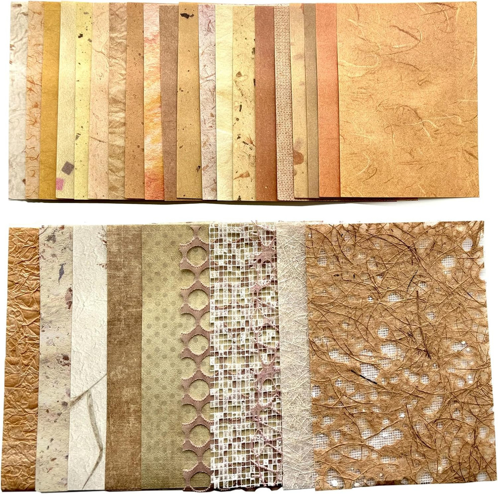 Textured Scrapbook Paper Mesh Fabric – Junk Journal Supplies Assorted Set 51 She