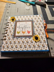 Hand Made Scrapbook chicken, farm and sunflower themed