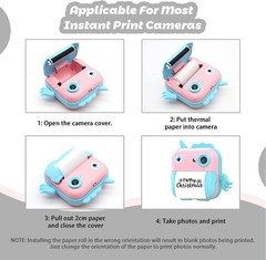 Mini Thermal Printer Sticker Paper 10 Rolls 57x25mm for Kids Instant Camera, …