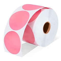 2 Inch Circle Thermal Sticker Labels, 2″ Self-Adhesive Round Thermal Pink