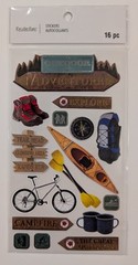 Outdoor Adventure Camping Hiking Backpacking Scrapbook Stickers Recollections
