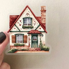 50 PCS Transparent PET Fairy Tale Castle Stickers Waterproof Stationery Cartoon