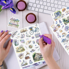 930 Pcs Wisteria Spring Stickers Natural Purple Flower Vinyl Waterproof Stickers