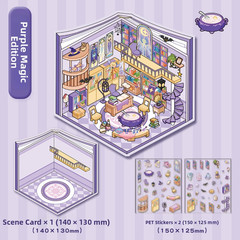 4 Theme Sets DIY 3D House Stickers Fun Miniature Room Scene Stickers