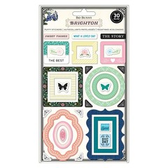 Bo Bunny BRIGHTON MINI FRAMES (30) PUFFY STICKERS scrapbooking