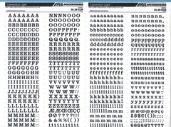 MECANORMA Dry Transfer Lettering 25.28 CLN #969 CLARENDON LIGHT 7.7 mm