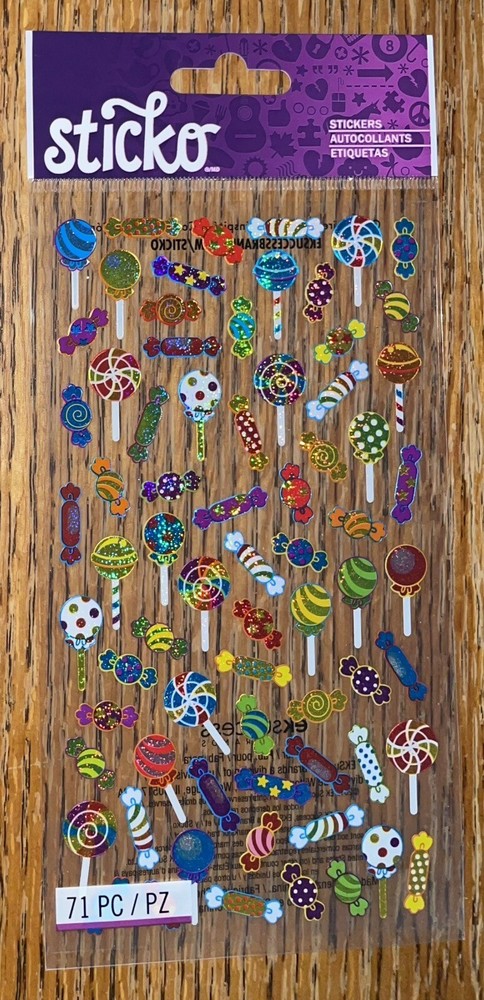 Sticko Sugary Sweet Repeats Treats Candy Suckers Lollipops Scrapbook Stickers