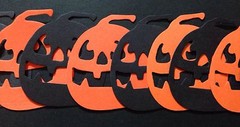 JACK-O-LANTERN Die-Cut(6pc) 1-3/4″x2″•Pumpkin•Black/Orange•Scary •Halloween•Face