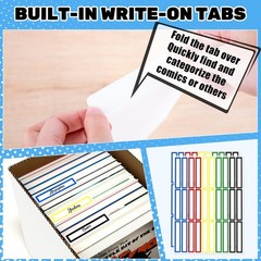 AKONEGE 50 Pack Comic Book Dividers with Tab and 4 11.25″ x 7.25″, White