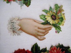 Lot of Vintage Die-Cuts For Scrap Booking w/ 1800’s Embossed Flowers & Women *