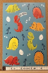 Designer Greetings Funny Dinosaur Sticker Sheet Kids Party Supply Scrapbook Fun