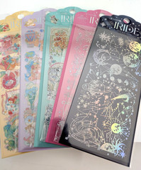 BGM IRIDE Sticker Sheet Set of 5 Aurora Foil PET Journal Scrapbook Japan