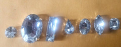 CraftbuddyUS 50pc Mixed Shape SewOn Acrylc Silver Set Crystal Diamnte Montee Gem