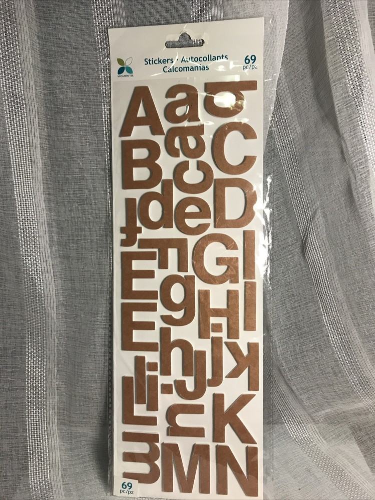 MOMENTA ALPHABET & NUMBERS Stickers ABC Scrapbook Paper Crafts DIY 69 Pieces NEW